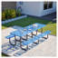 Table de pique-nique robuste en métal 96 po x 62,6 po pour l'extérieur, bleu