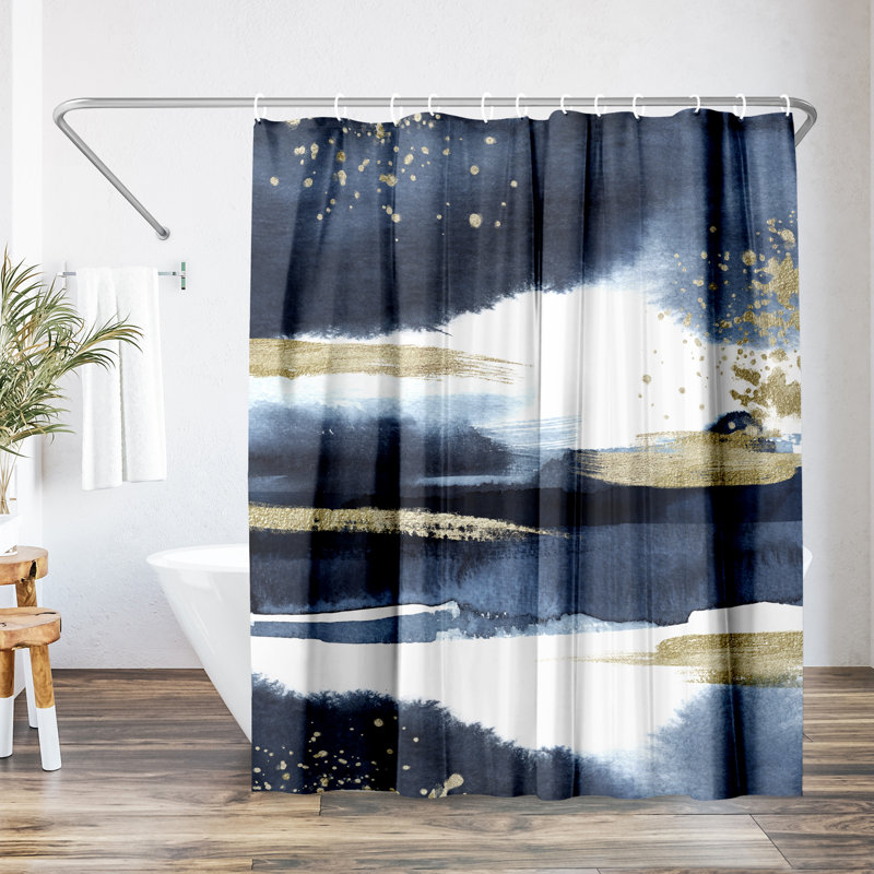 «Abstract Abstract Rideau de douche» par PI Creative Art, Bleu marine