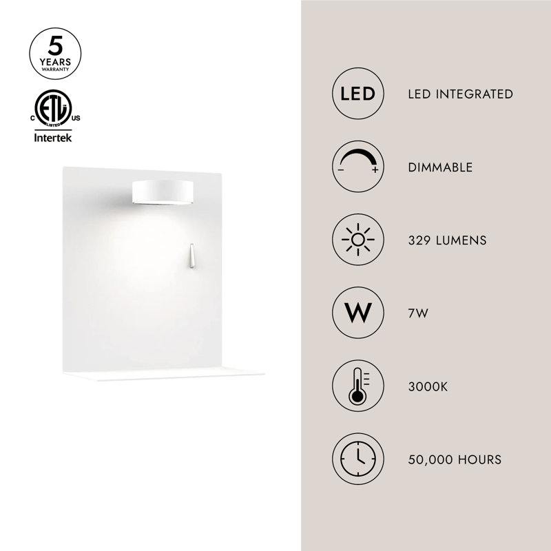 Dresden 1 - Light LED Flush Mounted Sconce, White