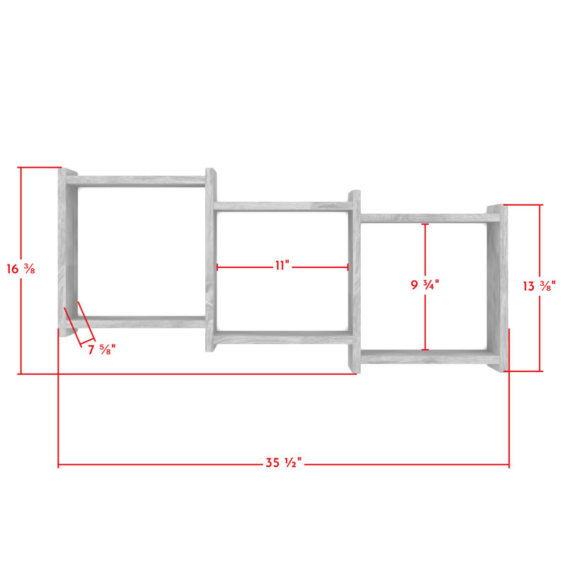 Aydogan 3 Cube Horizontal or Vertical Cubby Shelf, Light Oak