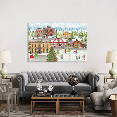 Christmas Village Landscape by Tara Reed - Wrapped Canvas Painting
