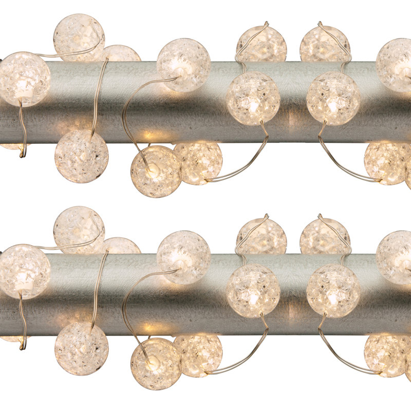 Ensemble de 2 guirlandes lumineuses à billes craquelées de 10 pi