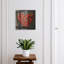 Wall mounted key box, Opens to the left, 30x30x5, Black, A heart-shaped arrangement of chili peppers, 