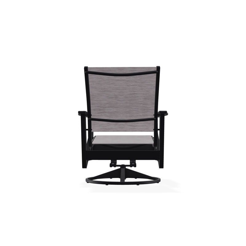 Wexler Outdoor Swivel Lounge Chair, Augustine Shadow, Black