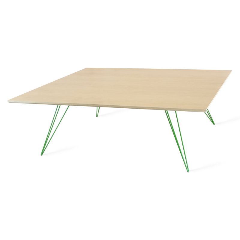 Williams Coffee Table, Green, 18" H x 54" L x 46" W, Maple