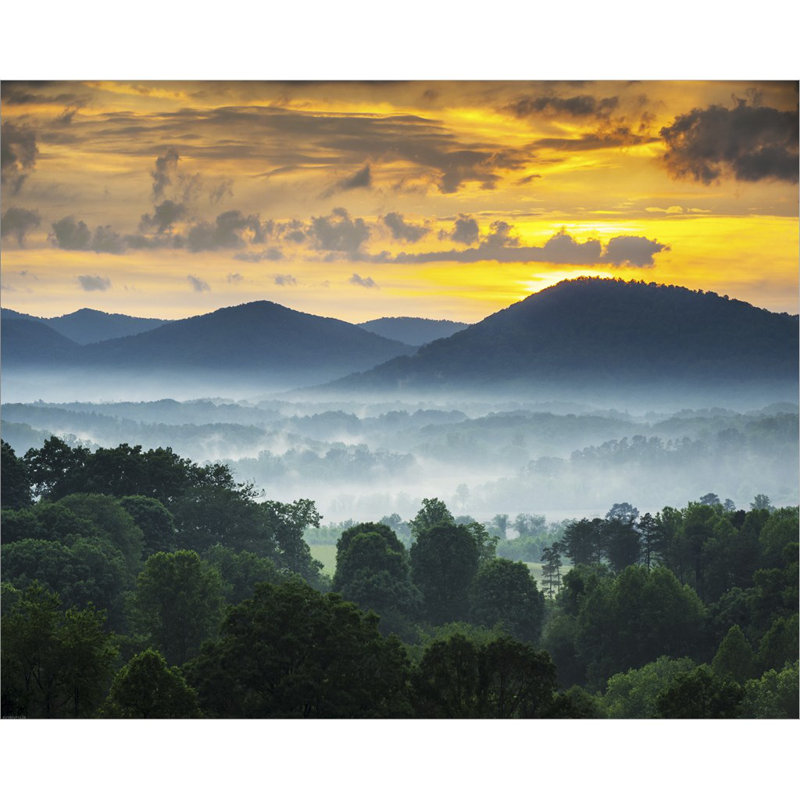 Art mural sur toile Asheville NC Blue Ridge Mountains