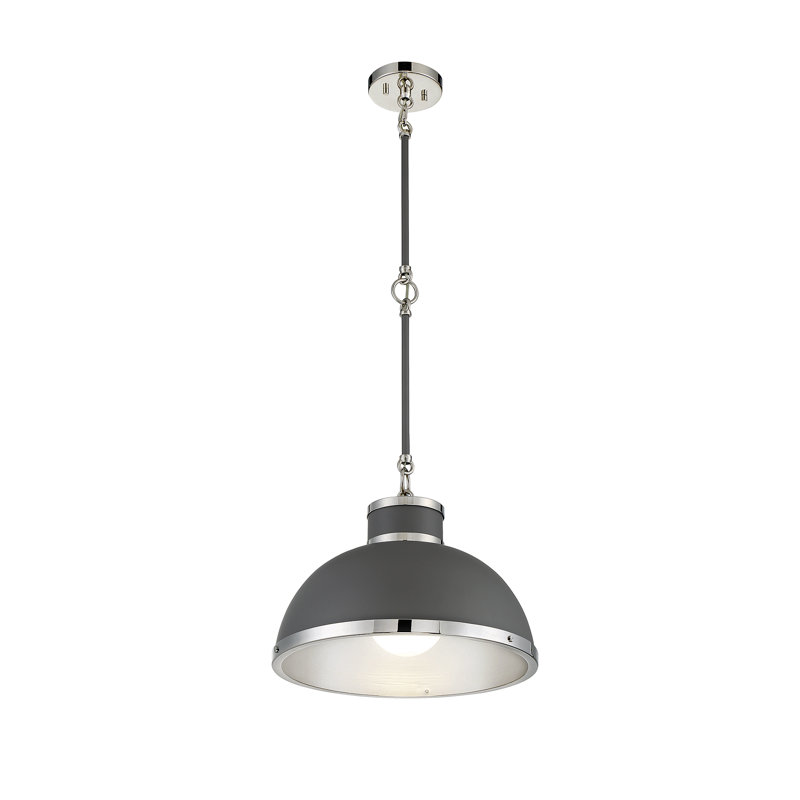 Luminaire suspendu en forme de dôme à 1 lumière Krum, gris
