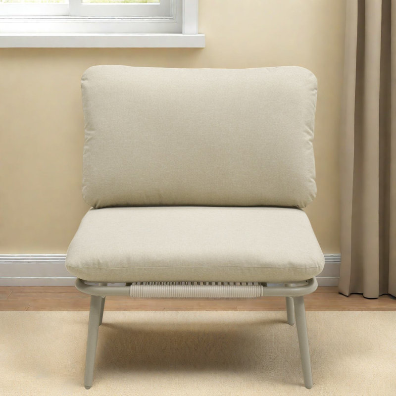 Fauteuil modulaire moderne, structure en acier, coussin de 10 cm, pour terrasse extérieure