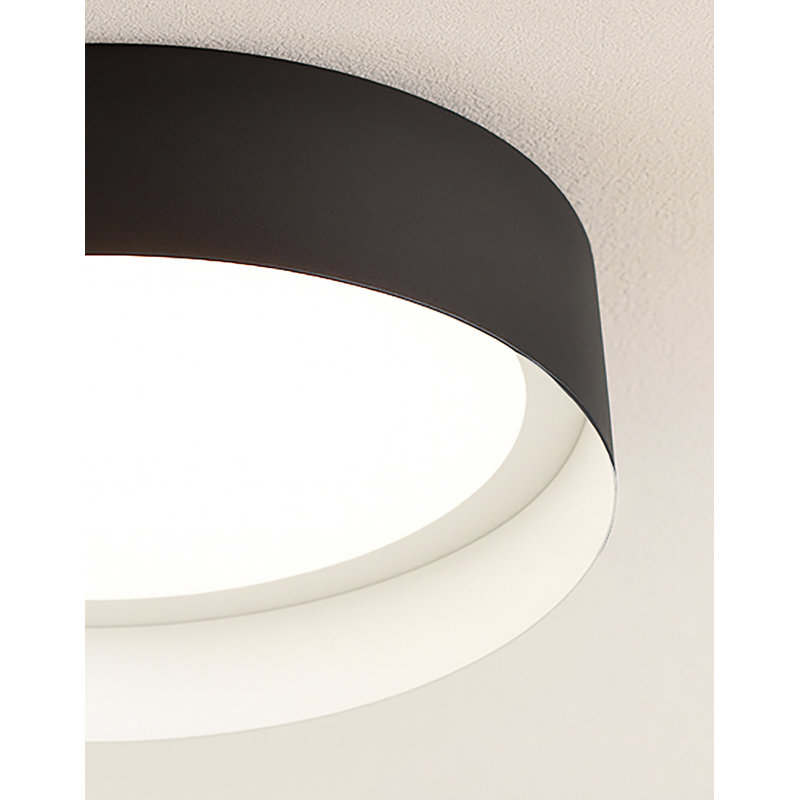 Reveal - LED Flush Mount - 16"Dia. - Black/White, Black, White, 16" W