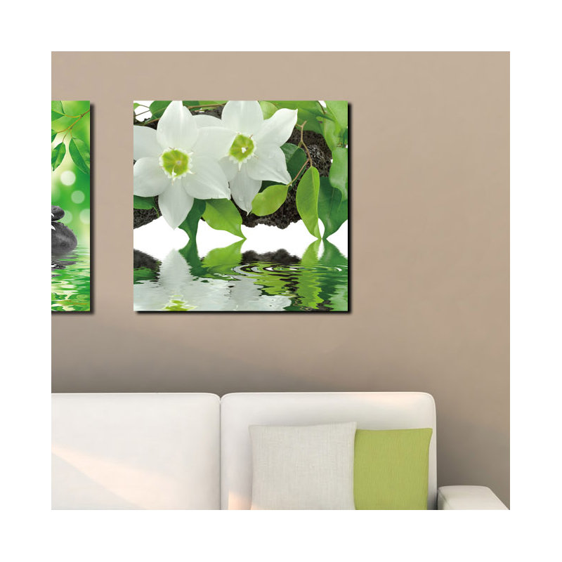 «Peaceful Reflections I», art mural en verre trempé, 12 po x 12 po