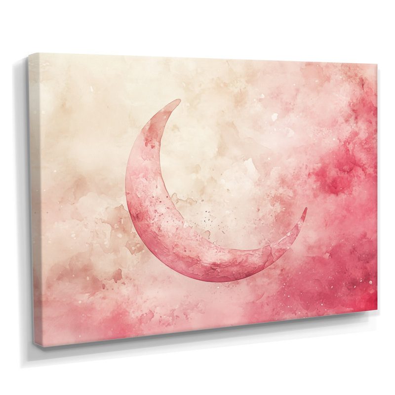 Décoration murale en toile Blush Celestial Glow I - rose céleste, H 30 po x l 40 po, Toile tendue