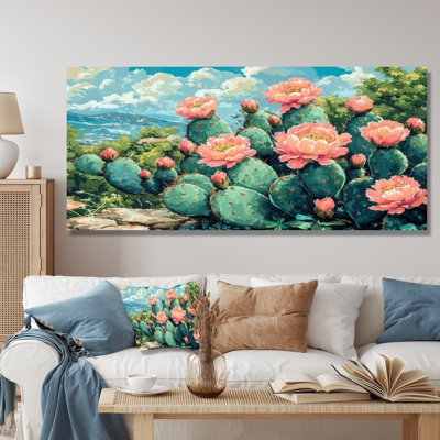 Cactus Garden In Bloom II - cactus, art mural