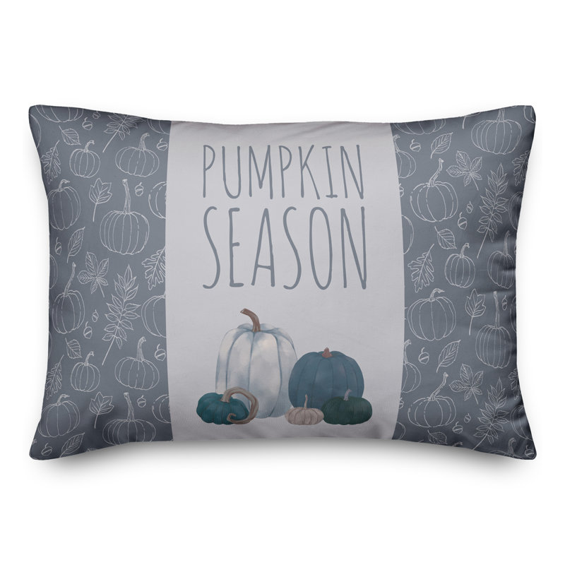 Pumpkins Blue 4 Throw Pillow