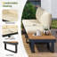 Ensemble de canapé modulaire d'extérieur Ensemble de conversation pour patio Ensemble de conversation pour terrasse avec sièges inclinables réglables pour la cour, le bord de la piscine et le balcon, beige