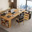 Bureau de direction en bois massif avec tiroirs Burlywood-692308230-692308231