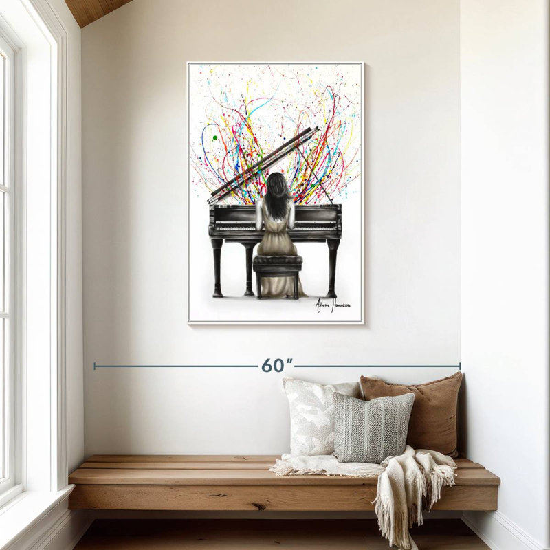 Grand Piano Solo, Floating Frame White, 29" x 43"