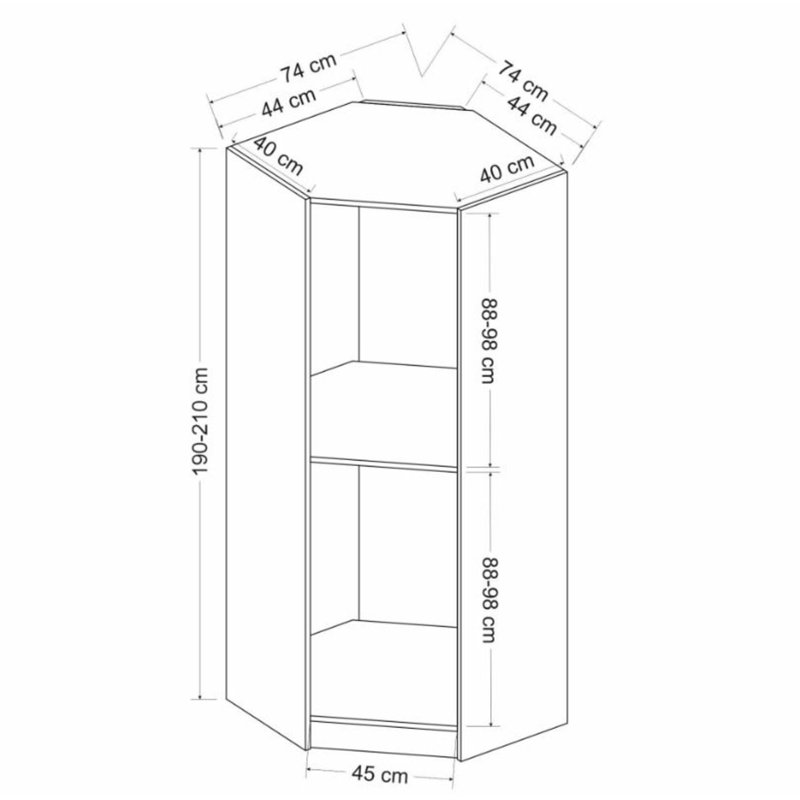 Garde-robe, Noyer, H 74,67 po x l 29,08 po x P 20,44 po