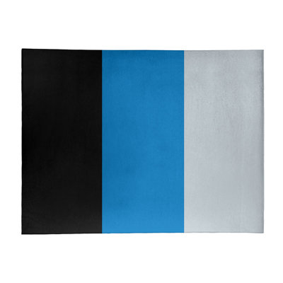 Tapis noir/bleu/argent
