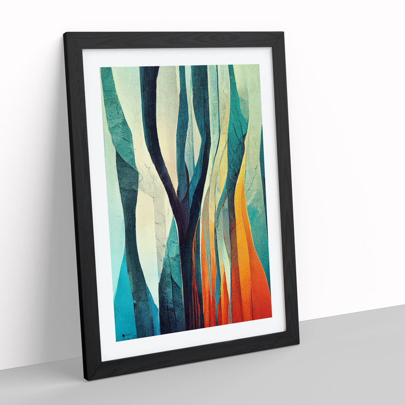 Torn Abstract Forest No.2 - Single Picture Frame Print, Black, 64cm H x 46cm W