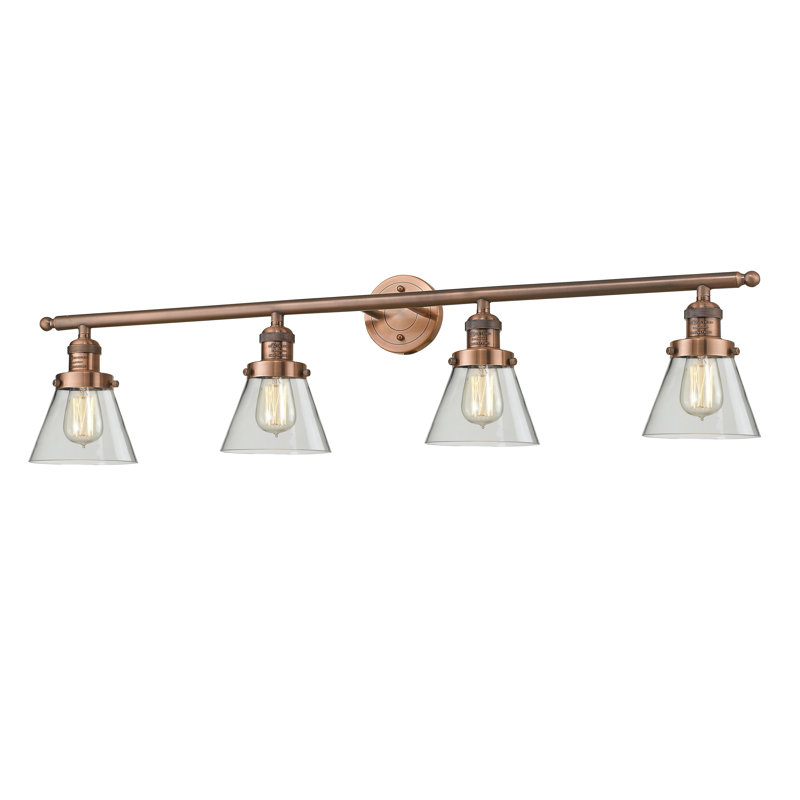 4 - Light Dimmable Vanity Light, Seedy, Antique Copper