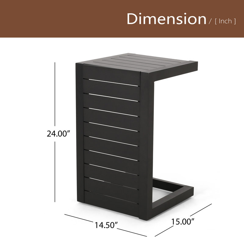 TABLE EN C CORAL ALU, Black