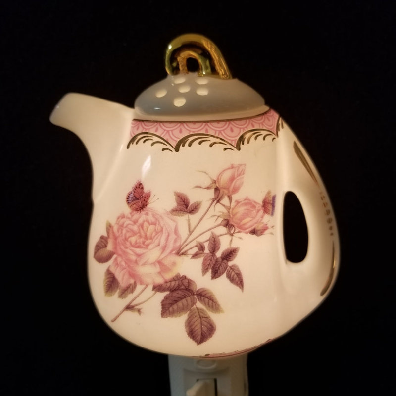 Rose Stems Teapot Shaped Night Light