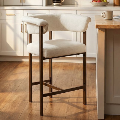 Upholstered 26" Counter & Bar Stool with Metal Legs