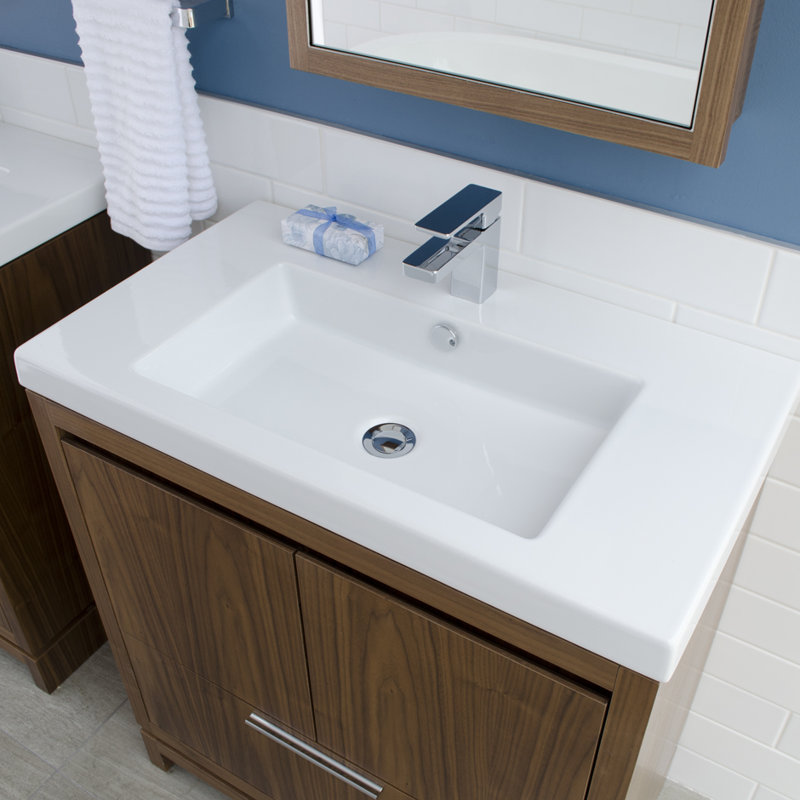 Aquaquattro 31.5'' L Bathroom Sink, No Hole