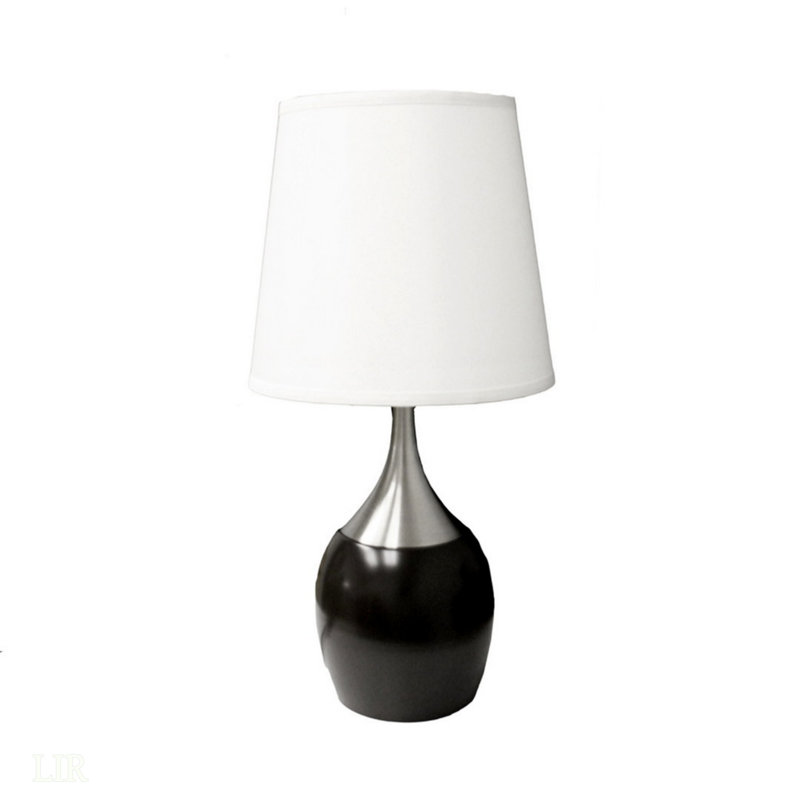 Lampe de table 24 po de hauteur à touche en métal avec finition espresso, lampe de table, Espresso