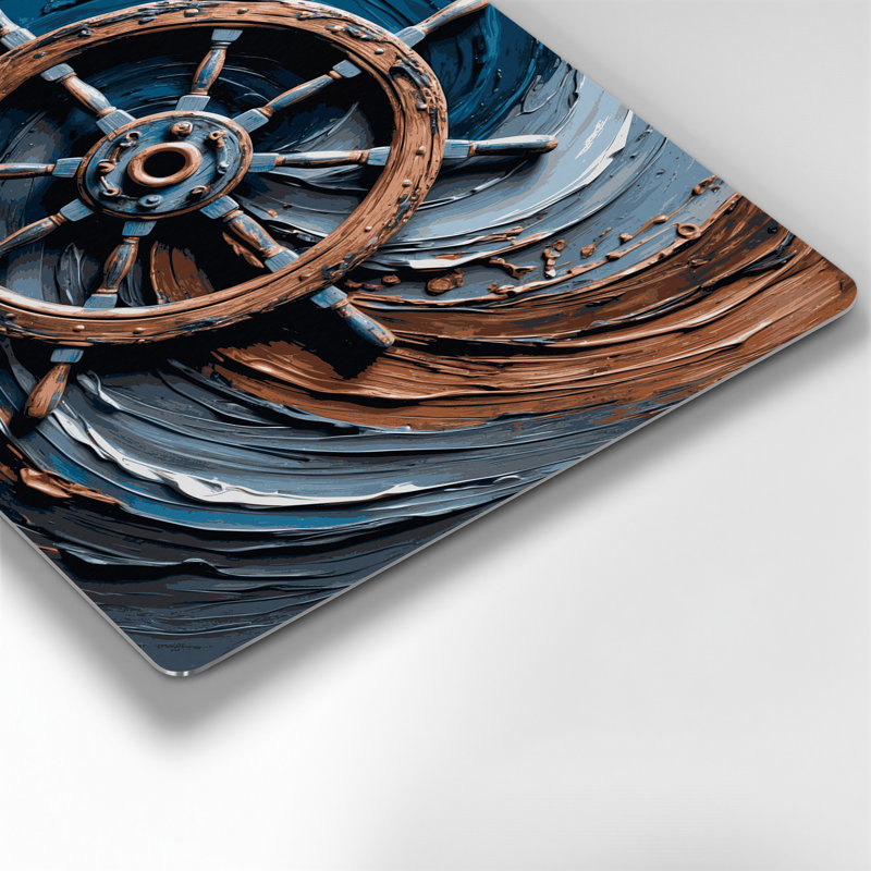 Art mural gris nautique en bois patiné, H 12 po x l 18 po