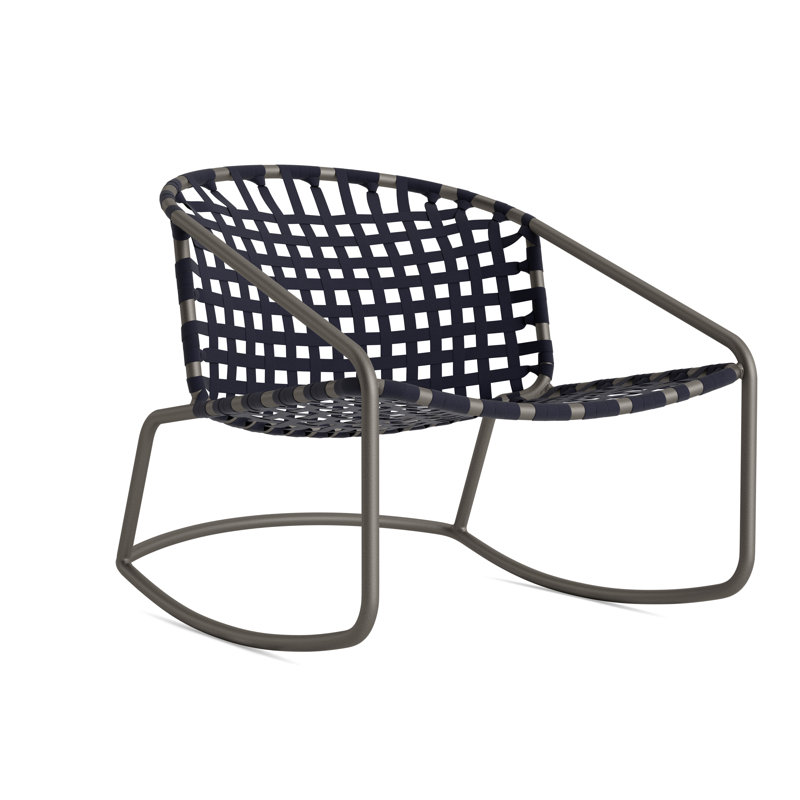 Kantan Outdoor Lounge Chair, Mica/Marine Suncloth Lace