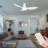 45" DC Motor Flush Mount Ceiling Fan with LED Light, Remote Control-1509492931