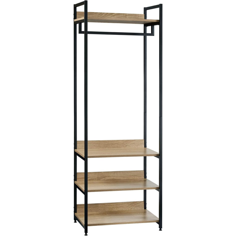 Monarrez 56cm Clothing Rack, Black/Light Oak