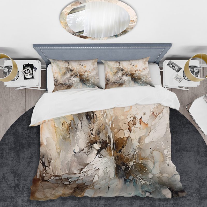 Ensemble de housse de couette à motif géométrique blanc et gris à motif géométrique blanc et gris