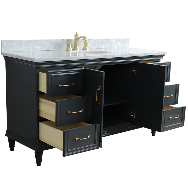 Meuble-lavabo simple 61 po Titusville, Gris foncé