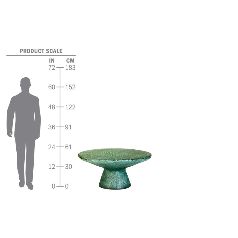 Kavis Outdoor Round Coffee Table, Frost with Unique Textured