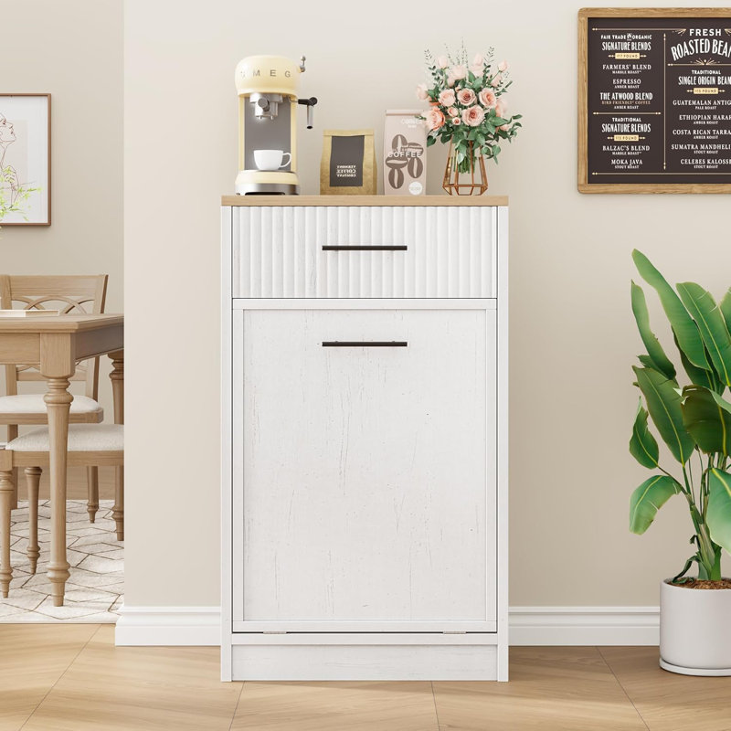 Armoire à ordures inclinée cannelée, 10 gallons