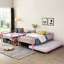 Lit superposé en métal avec lit gigogne rose - option de chambre à coucher moderne, économie d'espace efficace, structure en acier pour la durabilité, performance silencieuse et stable, grande capacité de charge, sécurité des escaliers sécuritaires, lit simple