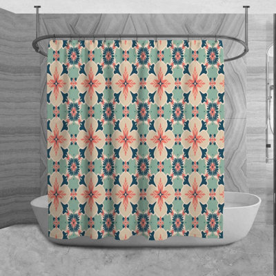 Italian Shower Curtain Style Bath Mat Green Bathroom Decor