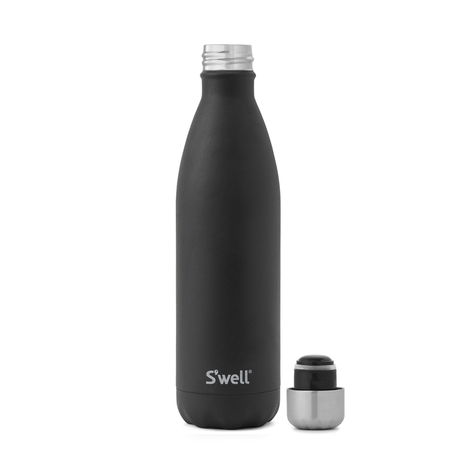 S'well Stainless Steel Triple-Layered Vacuum-Insulated Water Bottle, Onyx, 25.oz