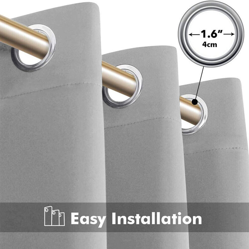 Bernards Blackout Door Curtain, Light Grey, 168cm Width x 183cm Drop