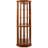 Lighted Curio Cabinet With 6 Shelves, Adjustable Glass, Mirrored Back, Oak Decoration Shelf In Back & Glass Color-1913091567
