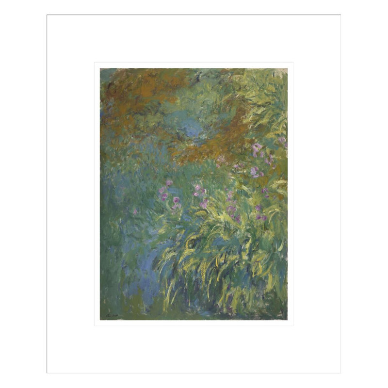 «Irises by the Pond» par Claude Monet, impression giclée encadrée, H 16,5 po x l 13,75 po