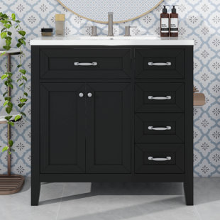 Meuble-lavabo simple 36 po avec tiroirs pratiques