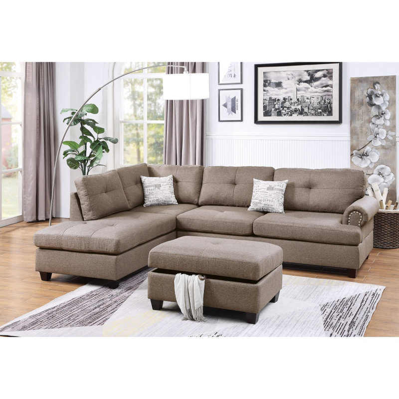 Canapé modulaire 3 pièces Modern Modern, Moka