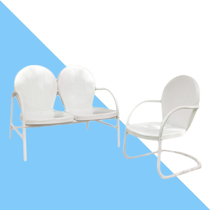 Burley 2 Piece Sofa Seating Group, White