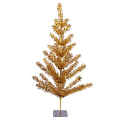 3' Medium Gold Tinsel Twig Pine Artificial Christmas Tree - Unlit