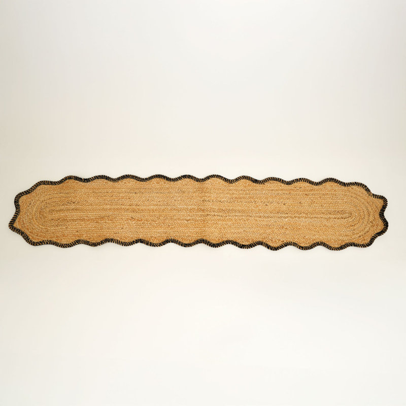 Jute Braided Runner - Natural Finish - 36 x 183 cm, Charcoal