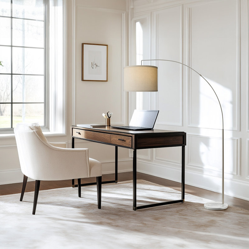 72＂ matte arch floor lamp with marble base, suitable for living room and corridor