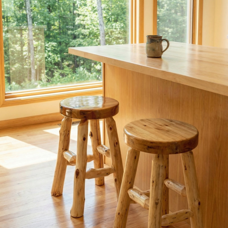 Tabouret de comptoir rond Fireside Lodge Cedar, 24 po de hauteur
